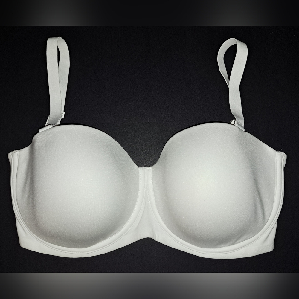 💕SKIMS Fits Everybody Lightly Lined Underwire Strapless Bra White MARBLE 32DDDD - Picture 8 of 12